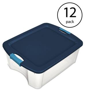 Sterilite 12 Gal. Latch and Carry Storage Tote Box Container in Clear (12-Pack) 12 x 14449606