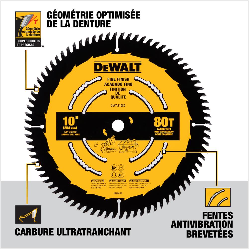 DEWALT Circular Saw Blade 10 80T