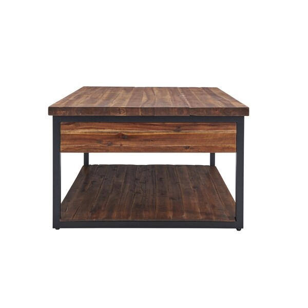 Carbon Loft Ciaravino 48-inch Rustic Wood Coffee Table with Drawer and Low Shelf