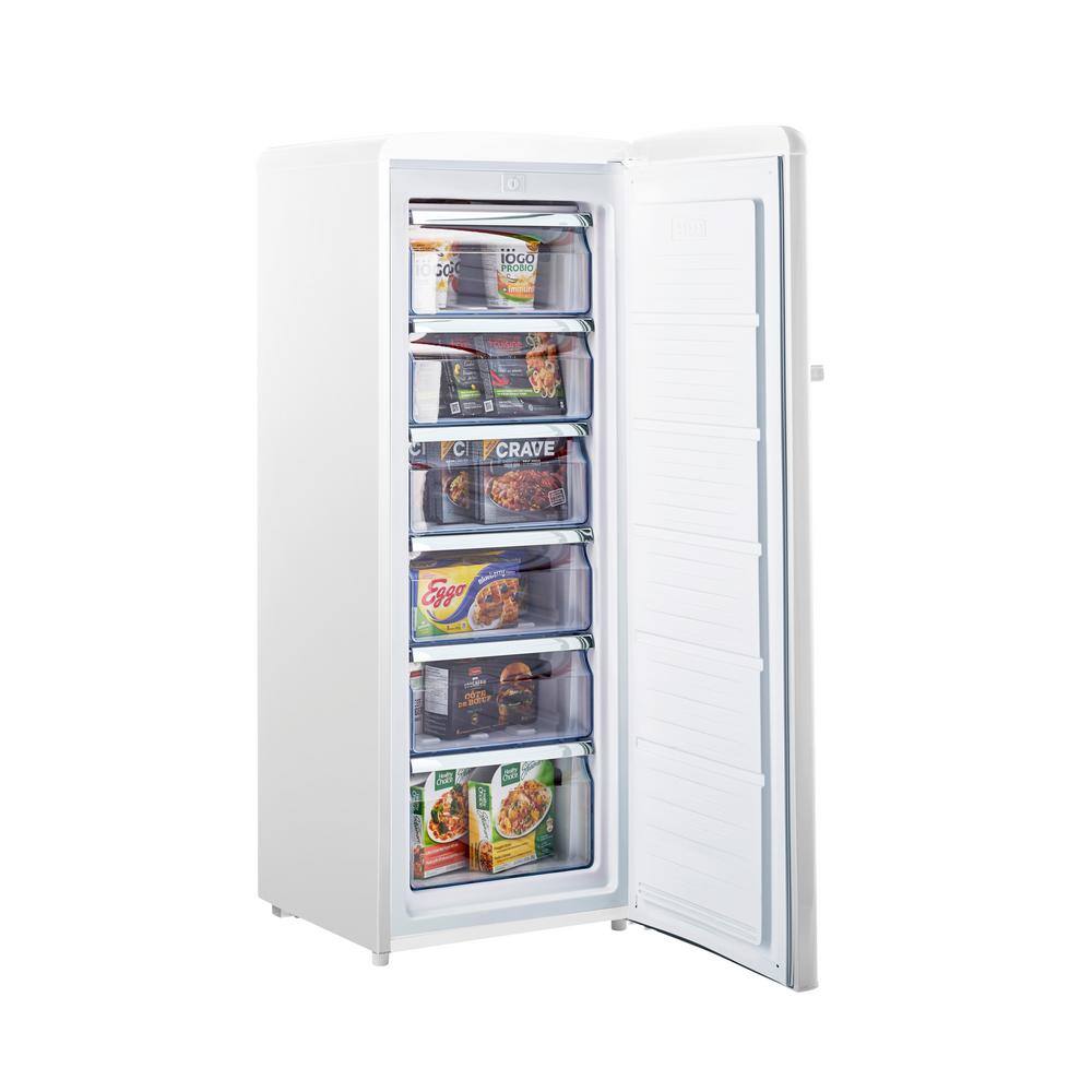 Unique Appliances Classic Retro 5.5 cu. ft. Manual Defrost Retro Upright Freezer in Marshmallow White ENERGY STAR UGP-175L W AC