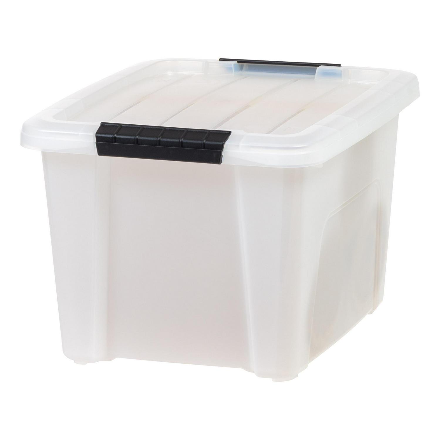 IRIS USA 19 Quart Stack and Pulla c Plastic Storage Box with Buckles Pearl Set of 8  Crowdfused