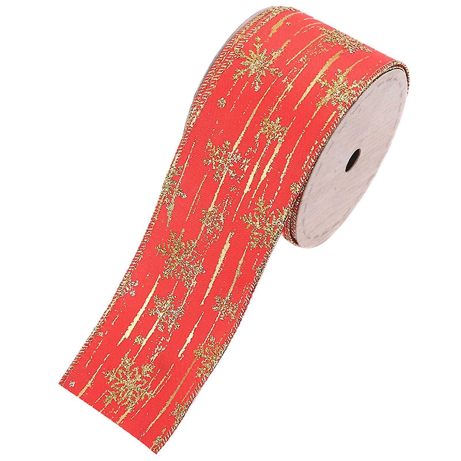 1 Roll Lightweight Ribbon Comfortable Polyester Decorative Christmas Diy Glitter Ribbon For Home