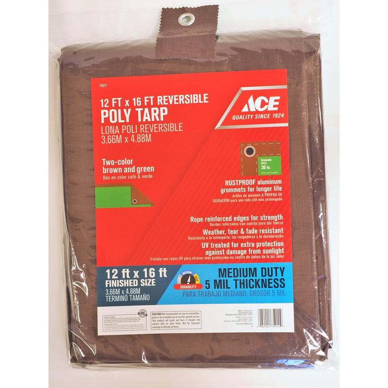 TARP POLY BRN/GRN 12X16