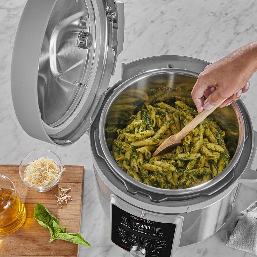 Instant Pot Silver 8 qt. Stainless Steel Duo Plus Multi-Use Electric Pressure Cooker with Whisper-Quiet Steam Release V4 113-0058-01