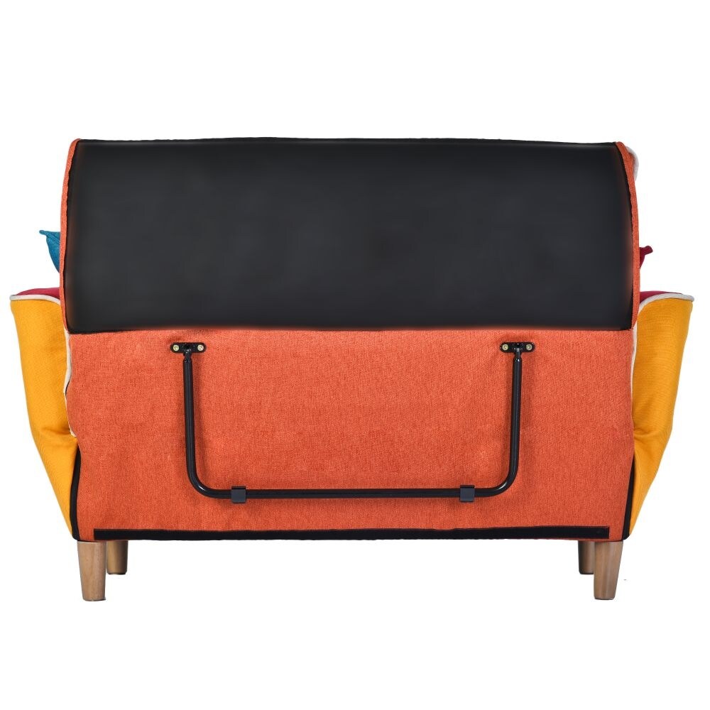 Abrihome Small Space Colorful Sleeper Sofa  Solid Wood Legs