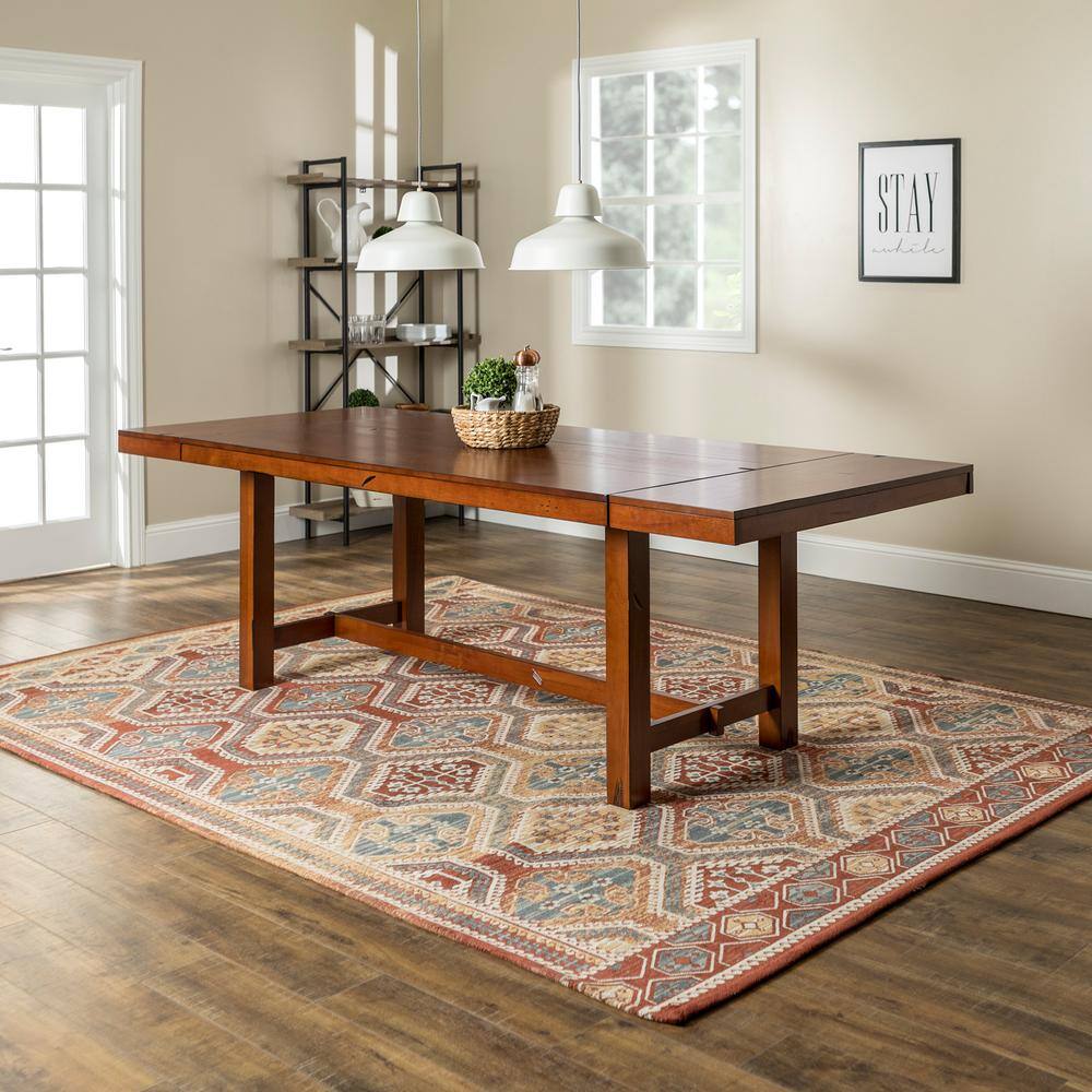 Walker Edison Furniture Company Huntsman Dark Oak Extendable Dining Table HDW60HDO