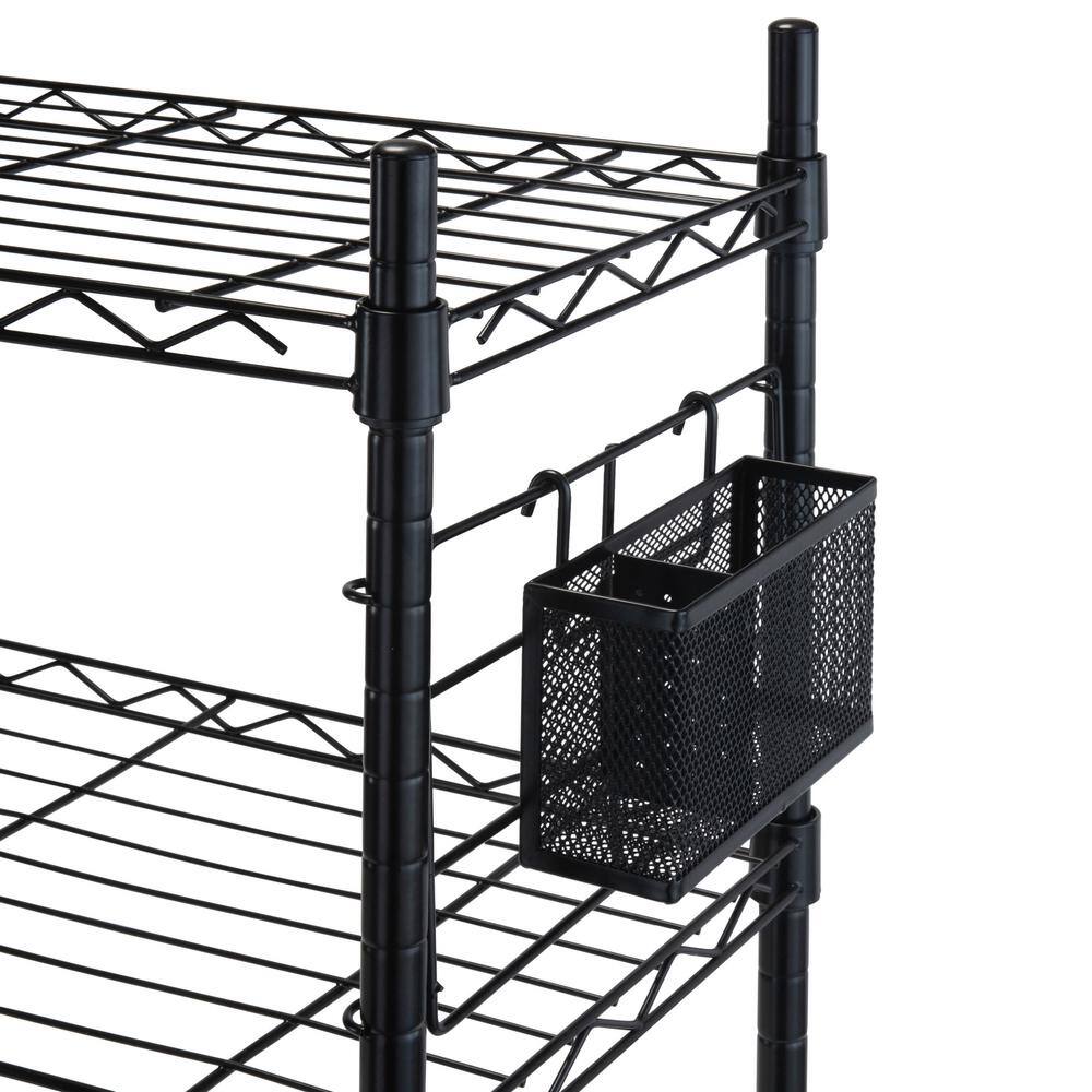 OIA Black 2-Tier Steel Etagere Adjustable Shelves (12.01 in. W x 27.99 in. H x 36.02 in. D) NH-34951-BLK