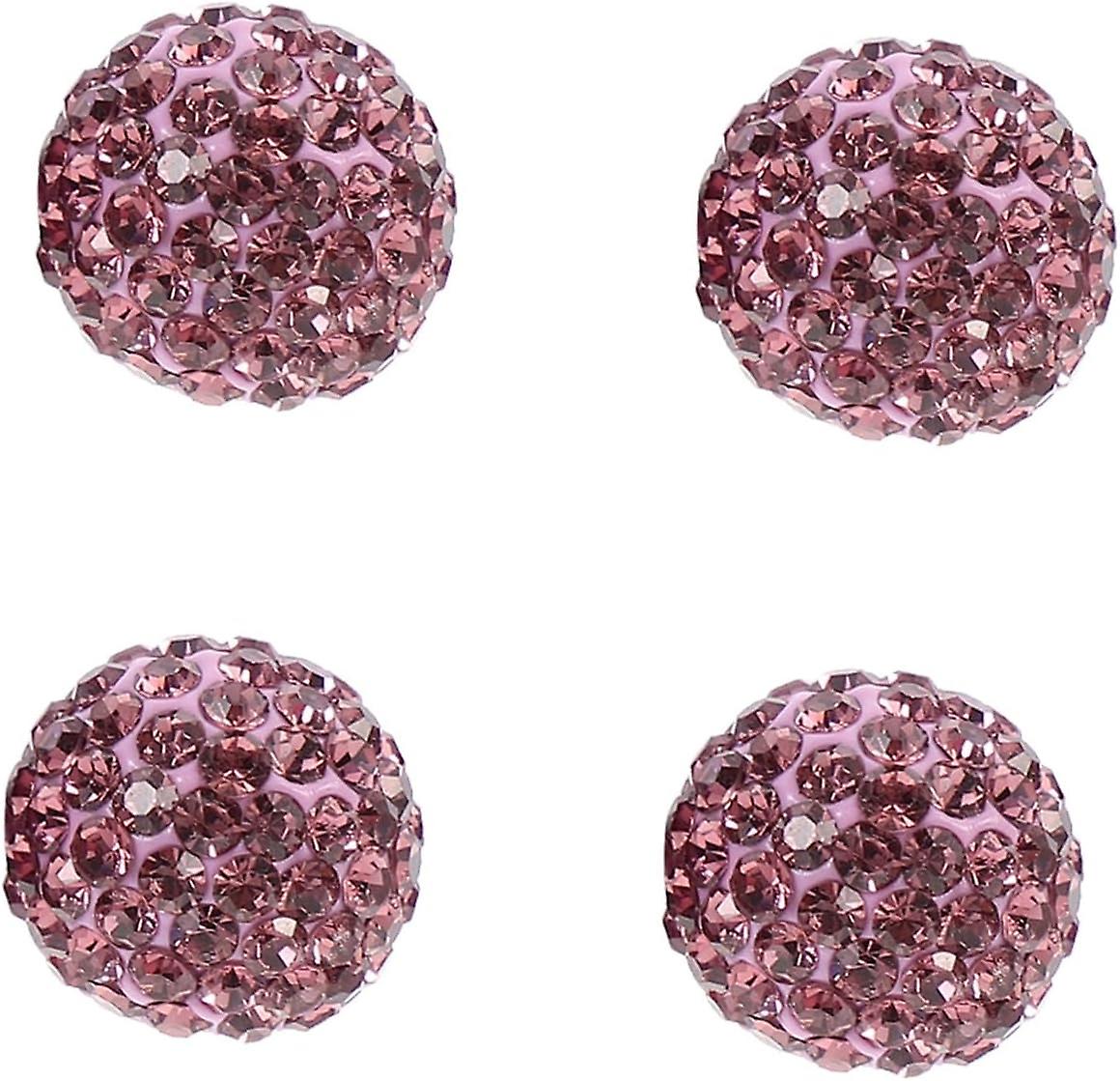 European and American Purple Rhinestone Tire Caps and Closet Door Knobs Set - 4pcs