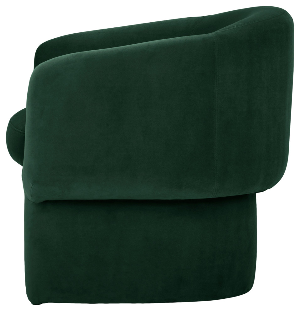 Modern Retro Unique Shape Dark Green Velvet Barrel Type Accent Armchair   Midcentury   Armchairs And Accent Chairs   by Sideboards and Things  Houzz