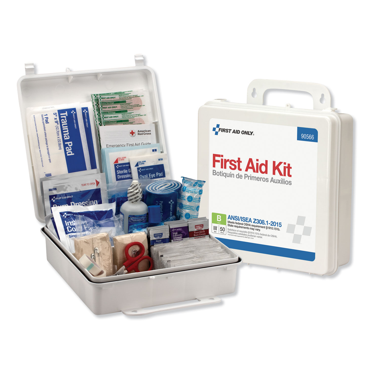 Bulk ANSI 2015 Compliant Class B Type III First Aid Kit for 50 People by First Aid Onlyandtrade; FAO90566