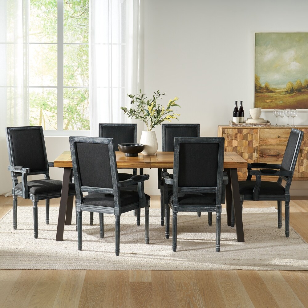 Ayers Fabric and Wood 7 Piece Dining Set by Christopher Knight Home