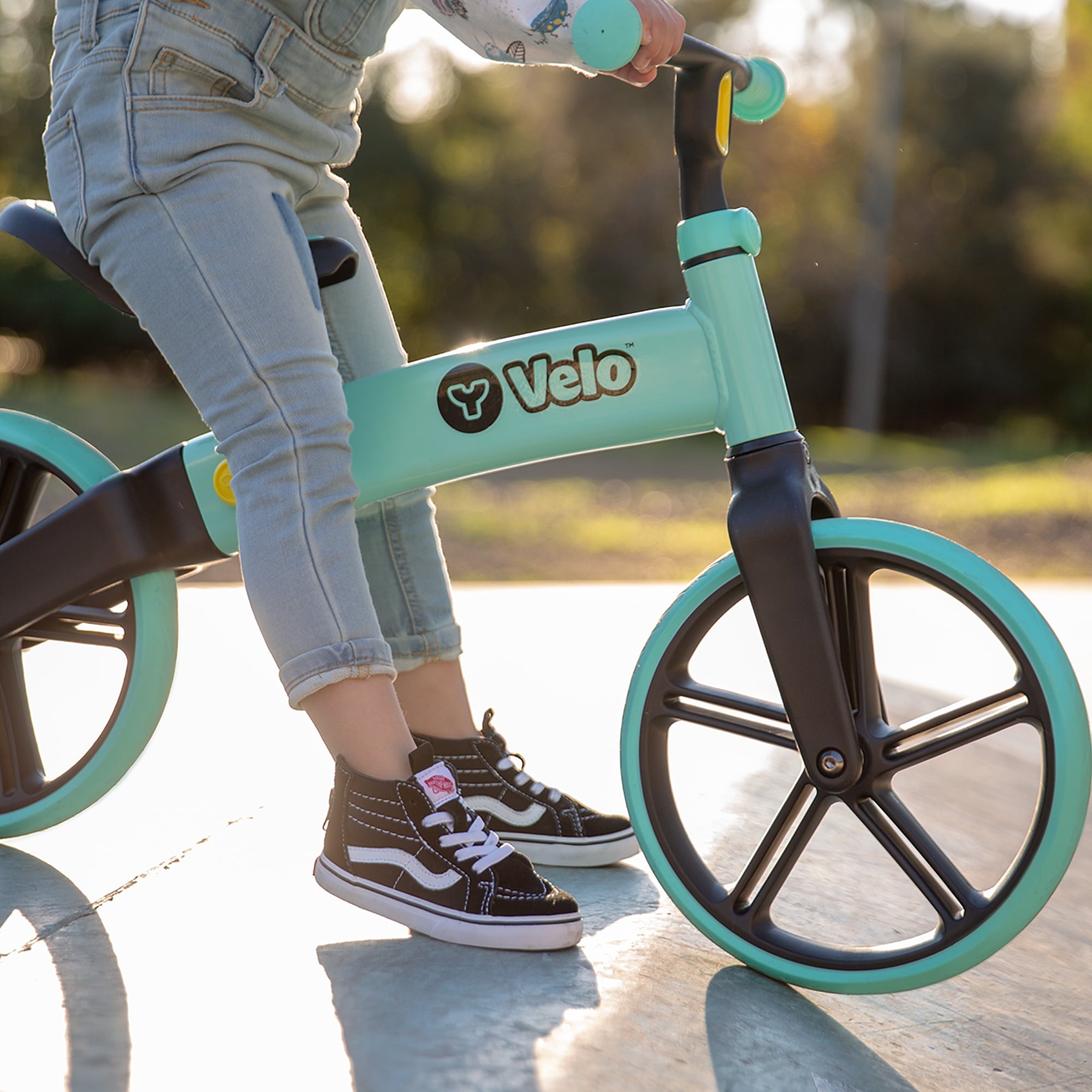 Yvolution Y Velo Kids Balance Bike 12" - Teal | No Pedal Training Bicycle - Ages 3 to 5 Years Old