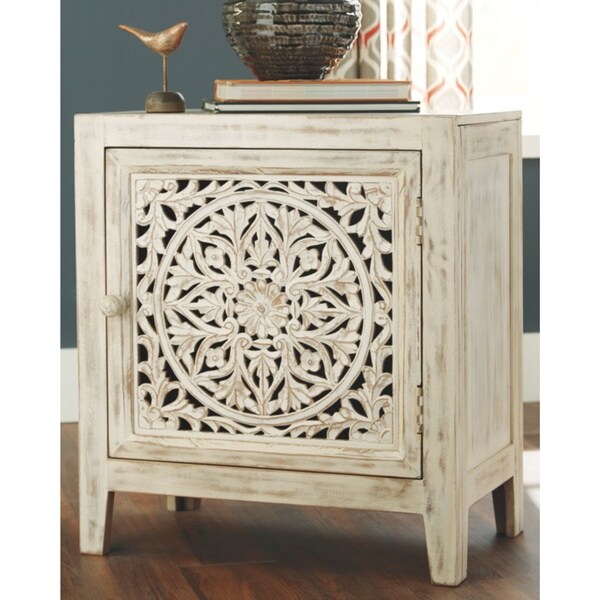 Fossil Ridge Antique White Vintage Accent Cabinet