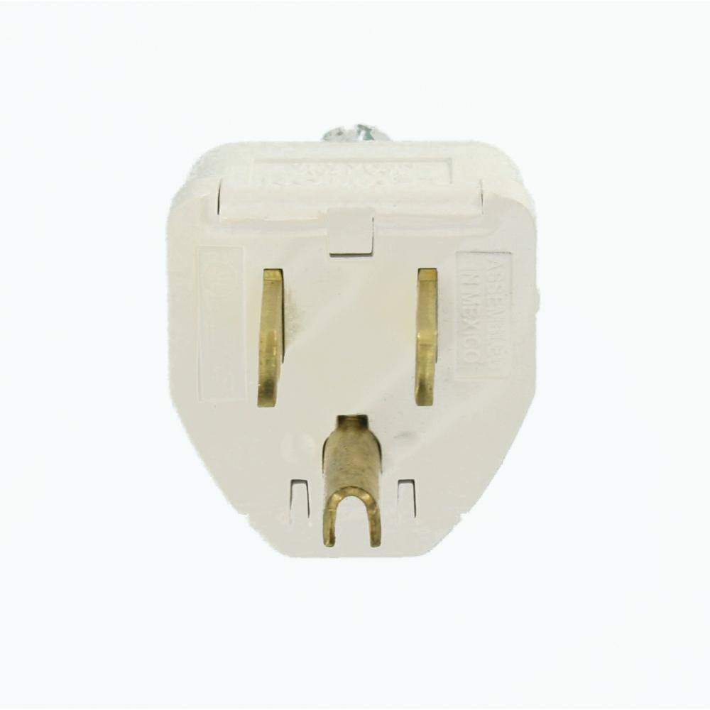 Leviton 15 Amp 125-Volt 3-Wire Grounding Plug White 002-3W101-0WH