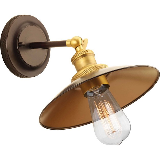 Progress Lighting Archives 1 light Adjustable Swivel Wall Sconce Antique Bronze Natural Brass Shade Included