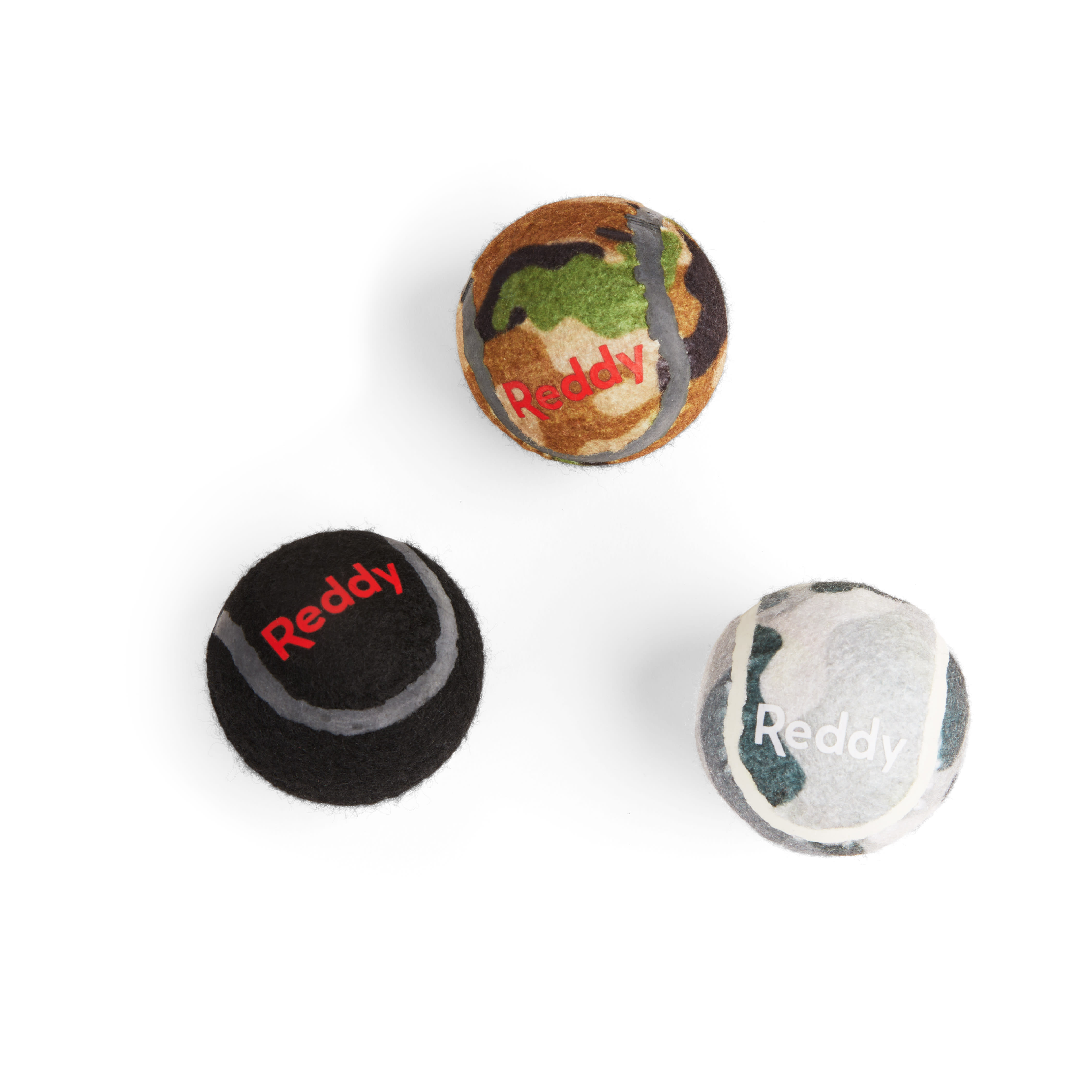 Reddy Camo Tennis Ball Dog Toy， Medium， Pack of 3