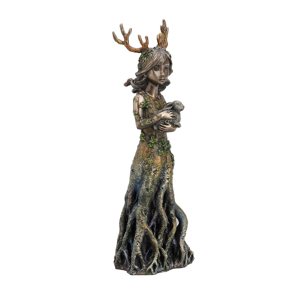 Sacred Grove Lullaby Antler Tree Goddess Resin Statue Nature Spirit   9.5 X 3.5 X 2.75 inches