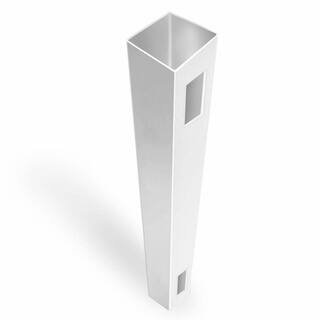 Barrette Outdoor Living 5 in. x 5 in. x 8-12 ft. White Vinyl Fence End Post 73014146