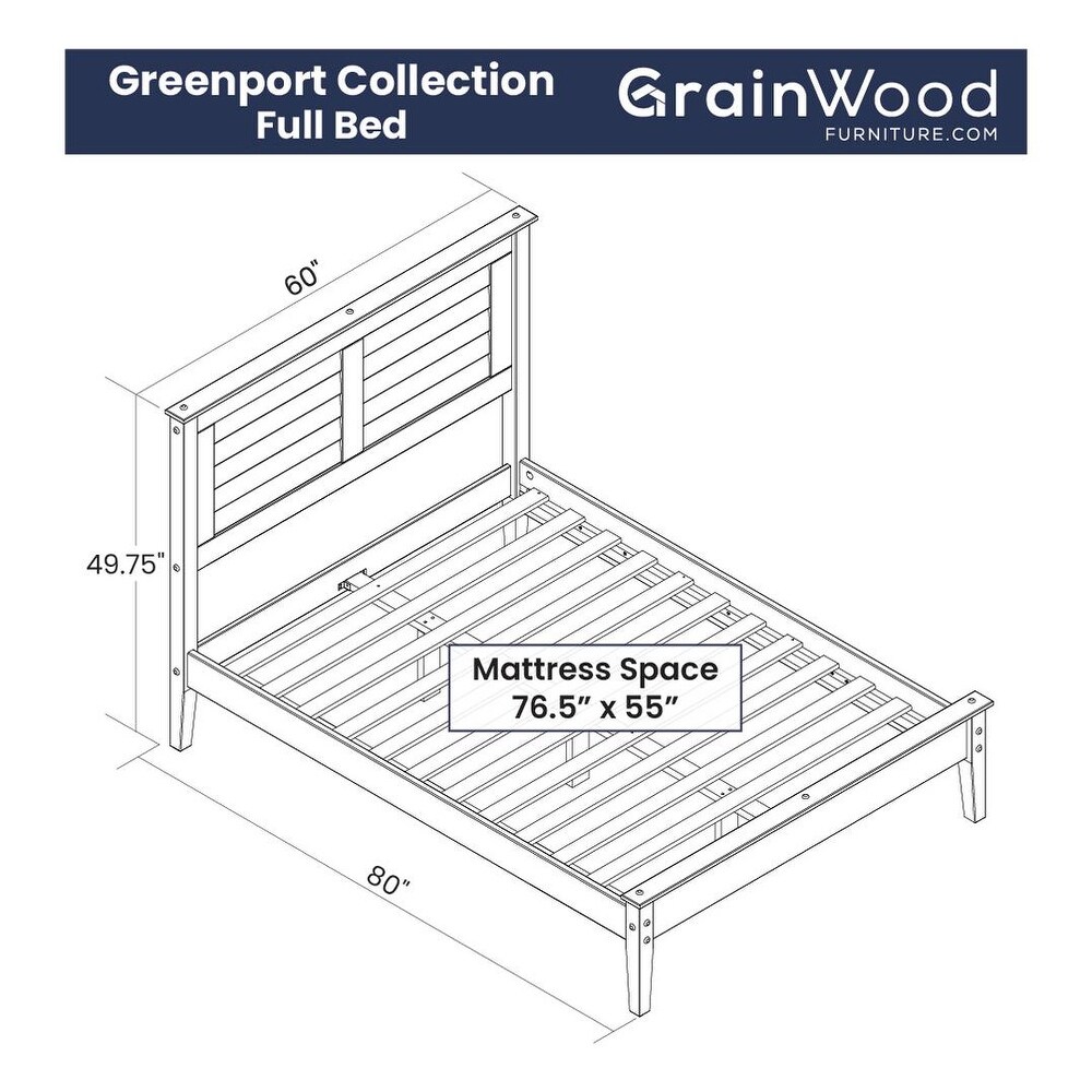 Grain Wood Furniture Greenport Louvered Solid Wood Platform Bed