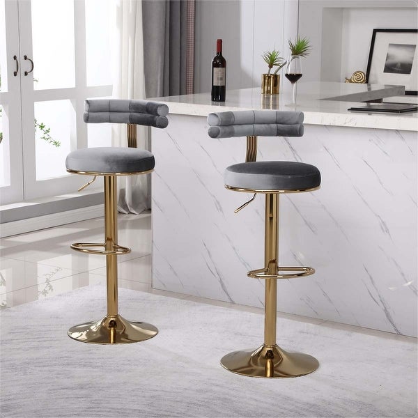 Counter Height Bar Stools with Back and Footrest 2pcs