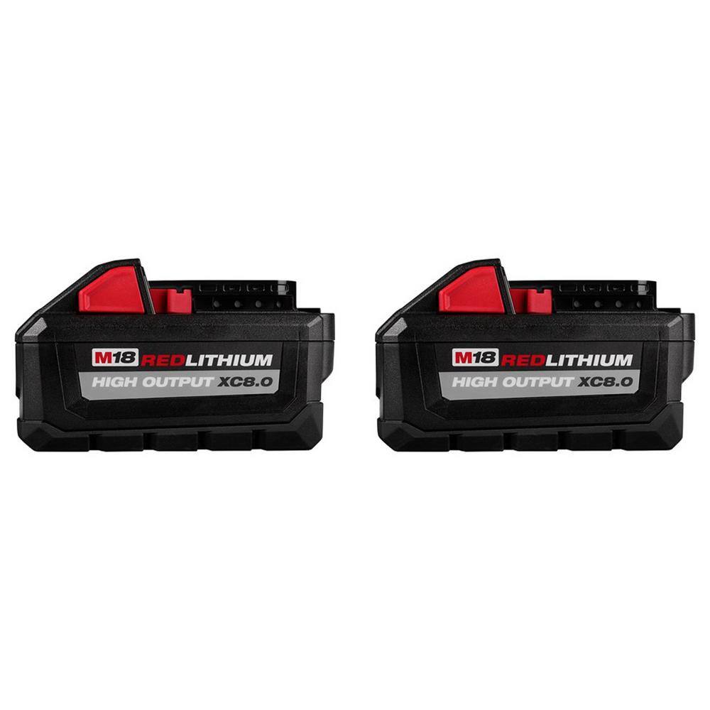 MW M18 18-Volt Lithium-Ion High Output XC 8.0 Ah Battery (2-Pack) 48-11-1880-48-11-1880