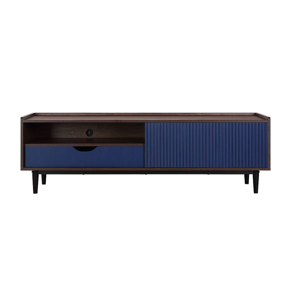 Manhattan Comfort Duane 59.25 In. Modern Ribbed Media Cabinet Console