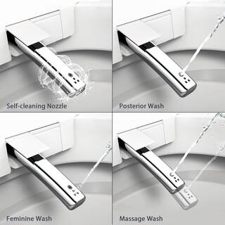 Bnuina Elongated Smart Bidet in White with Auto Flush Auto Open Heated Seat UV Sterilization Night Light and Remote Control XZY-9697