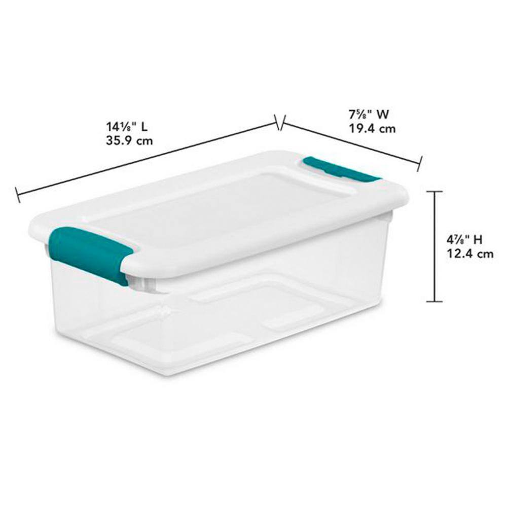 Sterilite 6 qt. Storage Box Stackable Latching Container in Clear (12-Pack) 12 x 14928012