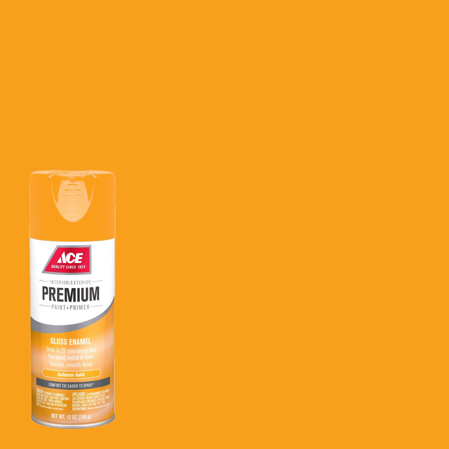 Ace Premium Gloss Autumn Gold Paint + Primer Enamel Spray 12 oz