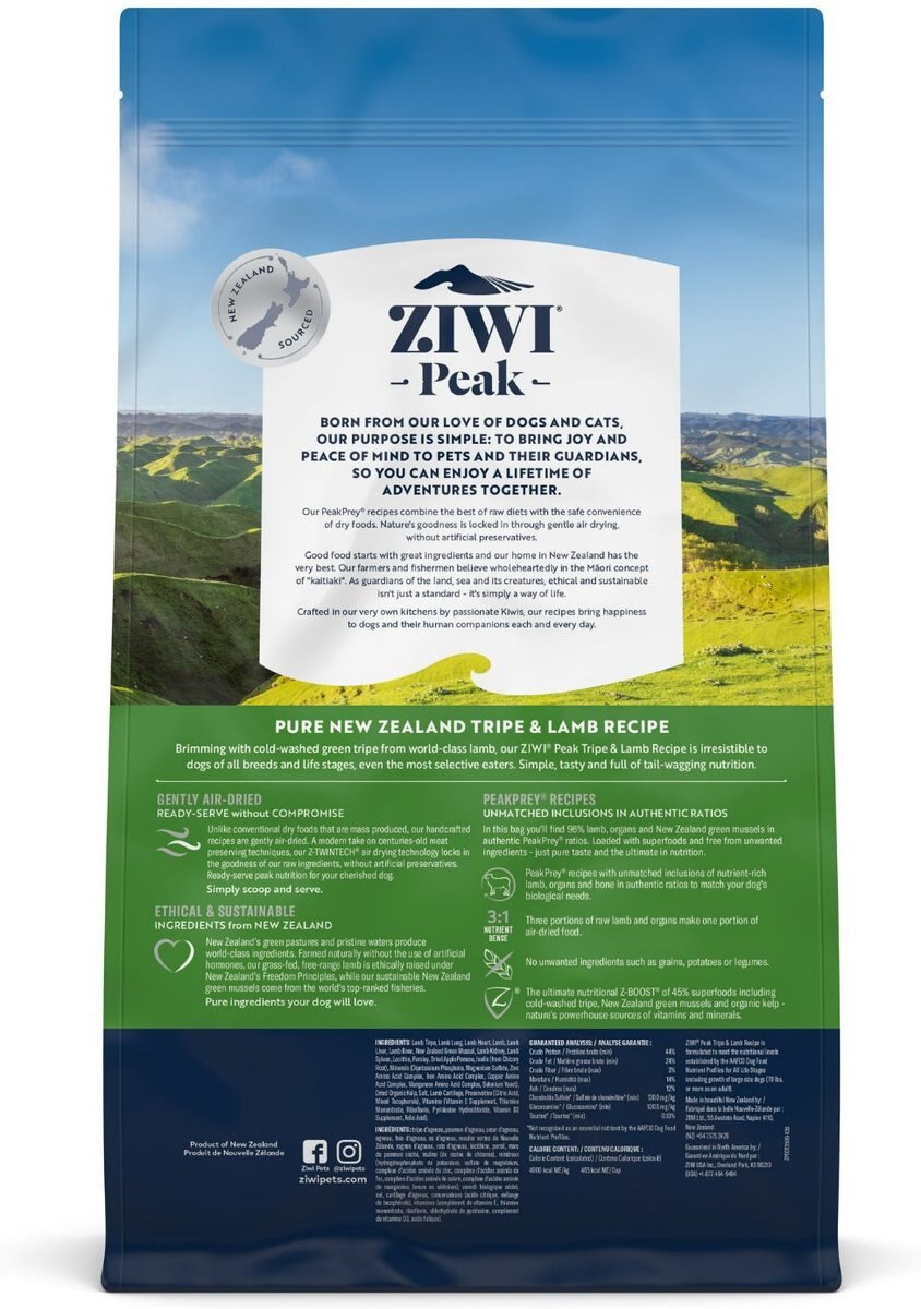 Ziwi Peak Tripe and Lamb Grain-Free Air-Dried Dog Food