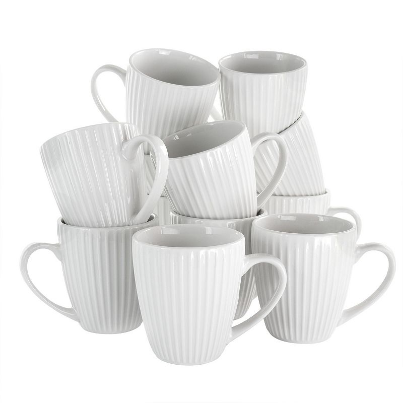 Elama Elle 12 Piece Round Porcelain Mug Set