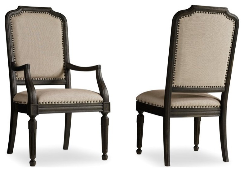 Hooker Furniture Corsica Upholstered Side Chair in Dark Wood   Traditional   Dining Chairs   by Homesquare  Houzz