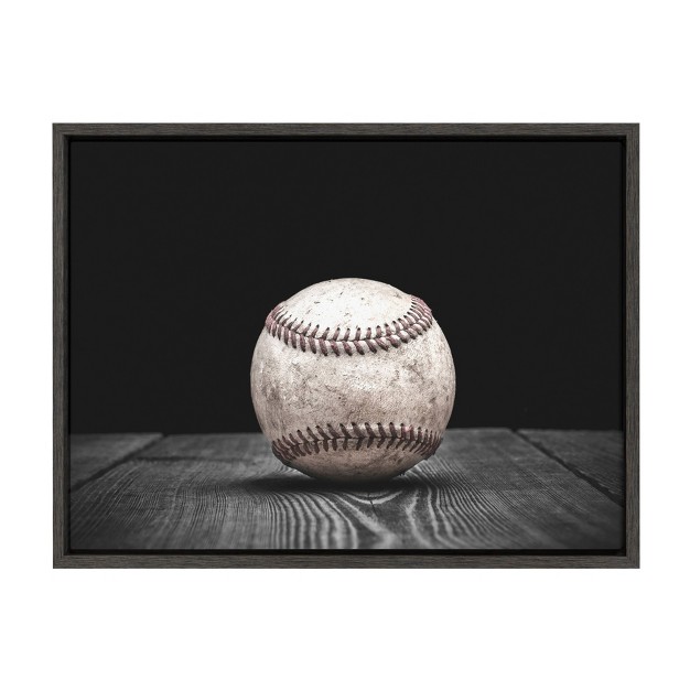 X 24 quot Sylvie Baseball Framed Canvas By Shawn St Peter Gray Designovation