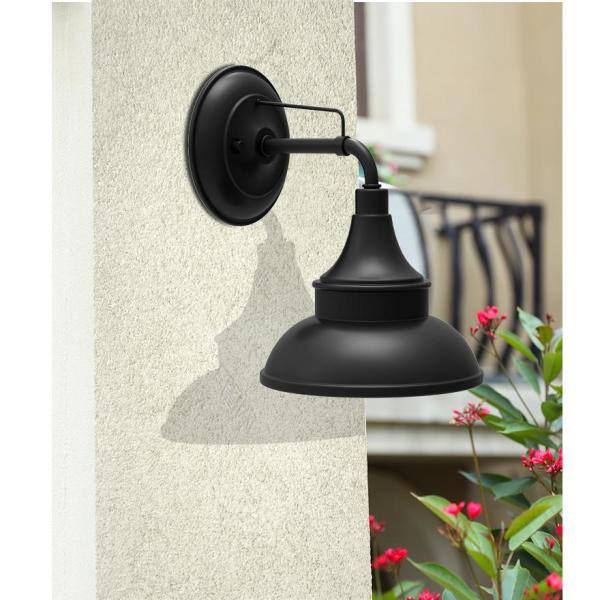 Hampton Bay Black Outdoor Barn Light Wall Mount Sconce EW10139BK