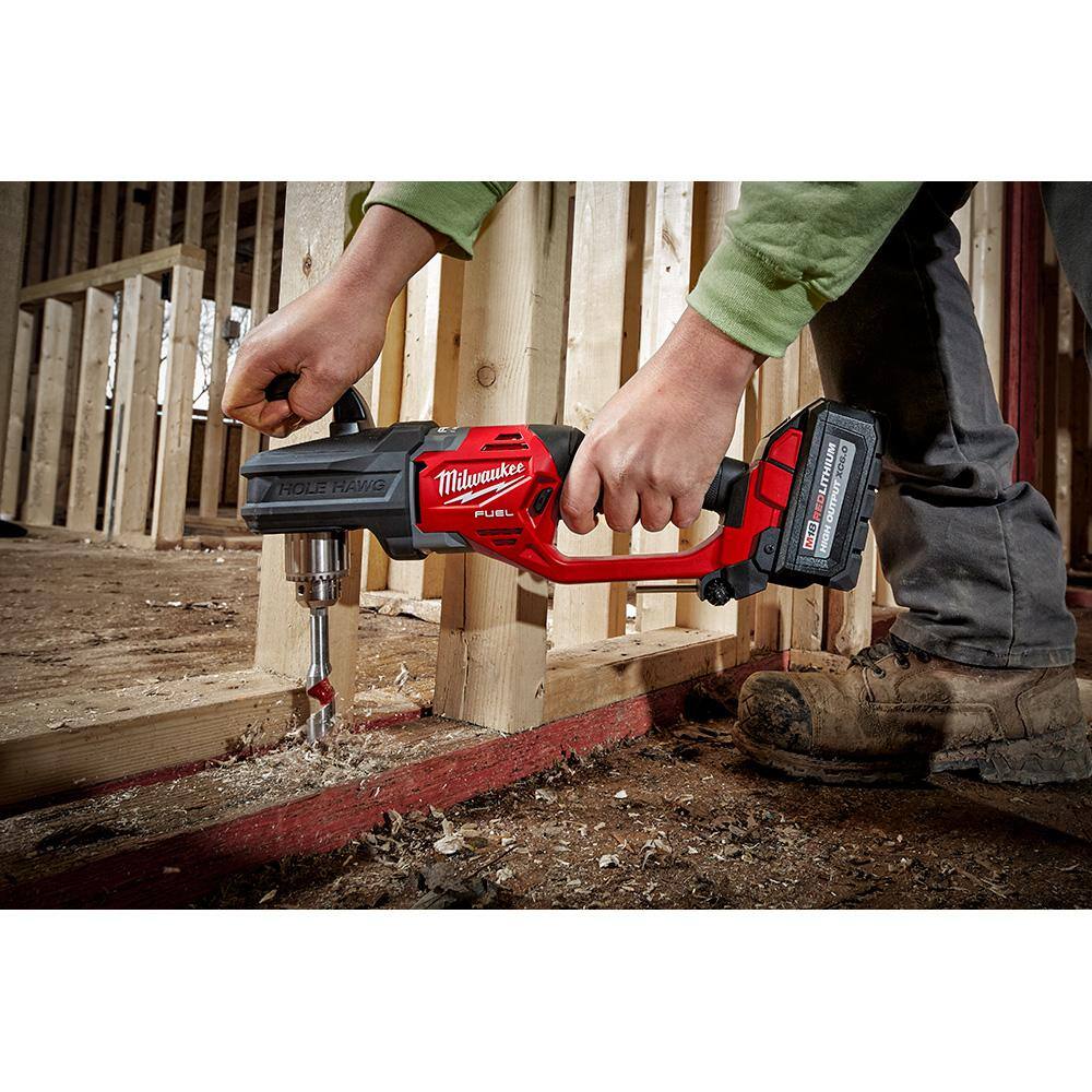 MW M18 FUEL GEN II 18V Lithium-Ion Brushless Cordless 12 in. Hole Hawg Right Angle Drill wM18 FUEL Reciprocating Saw 2807-20-2821-20