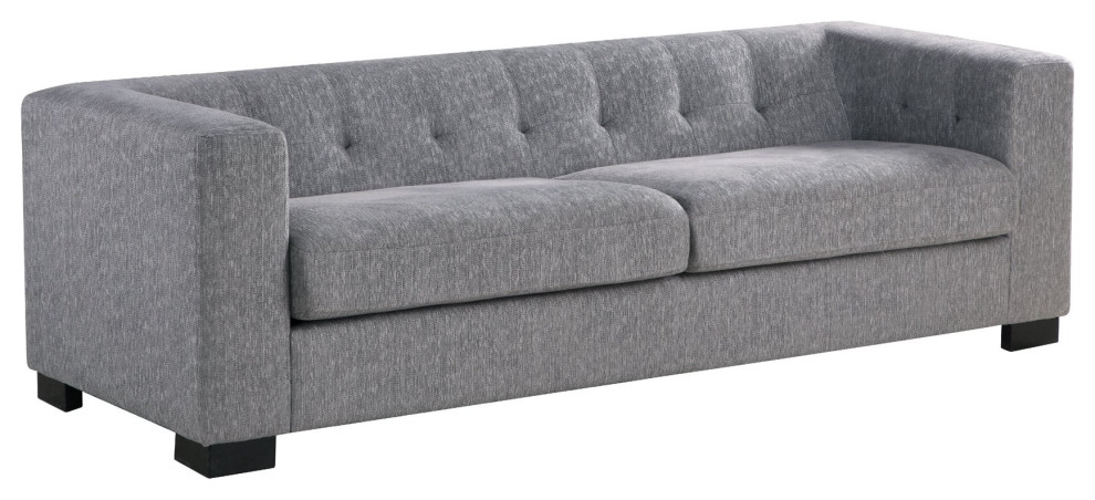 Comfortable Sofa  Chenille Upholstered Seat With Deep Tufted Backrest   Transitional   Sofas   by Decorn  Houzz