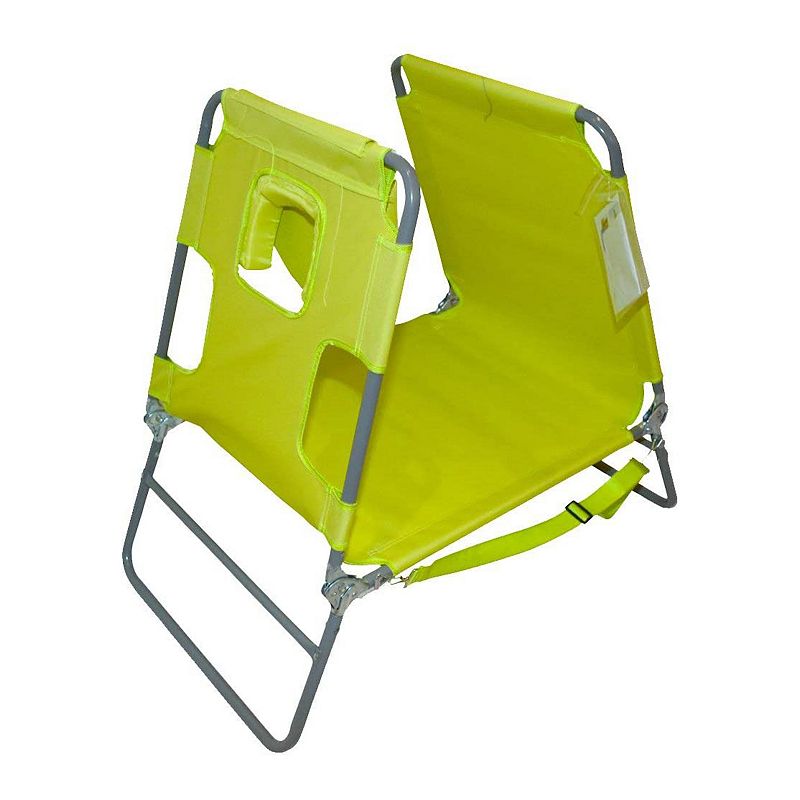 Ostrich Chaise Lounge Foldable Sunbathing Beach Lawn Chair， Neon Green (2 Pack)