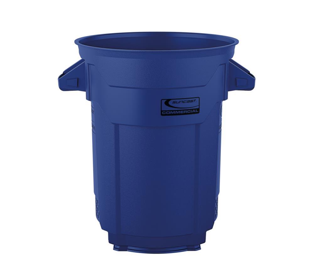 Plastic Utility Trash Can ; 20 Gallon， Blue