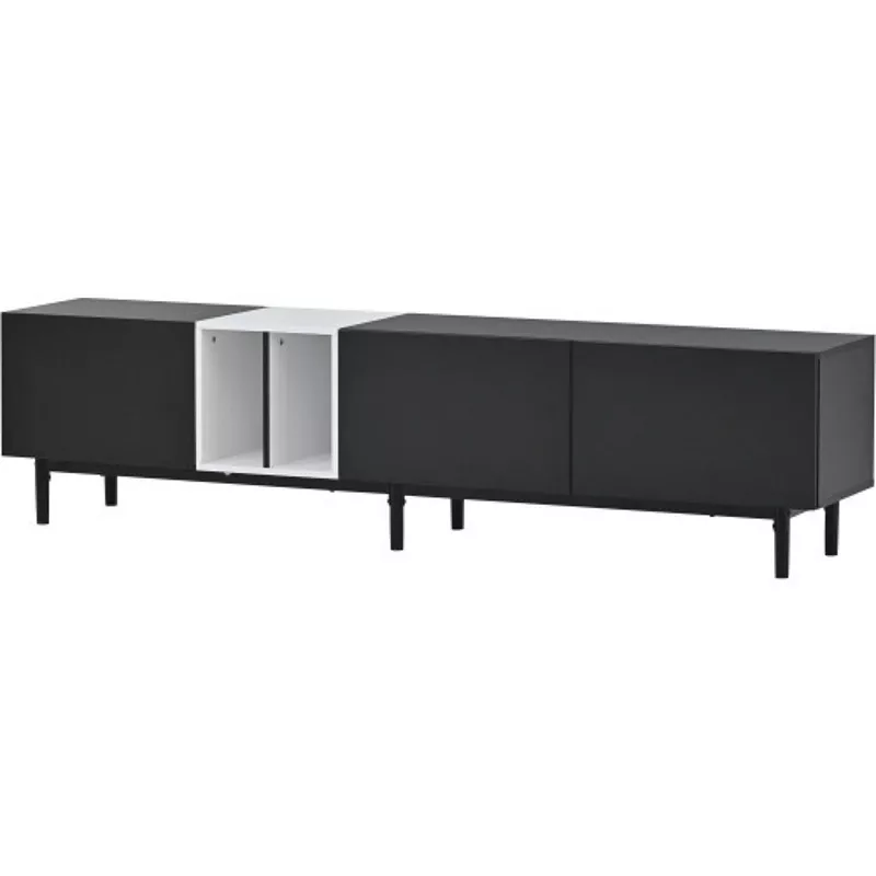 F.C Design Modern TV Stand for 80'' TV with 3 Doors， Media Console Table， Entertainment Center with Large Storage Cabinet - Ideal for Living Room or Bedroom - Sleek Design， Ample Storage， Easy Organization