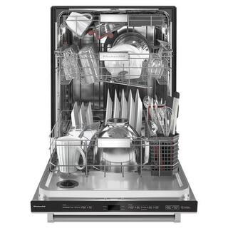 KitchenAid 24 in. PrintShield Stainless Steel Top Control Built-in Tall Tub Dishwasher with Stainless Steel Tub 44 dBA KDTM704KPS