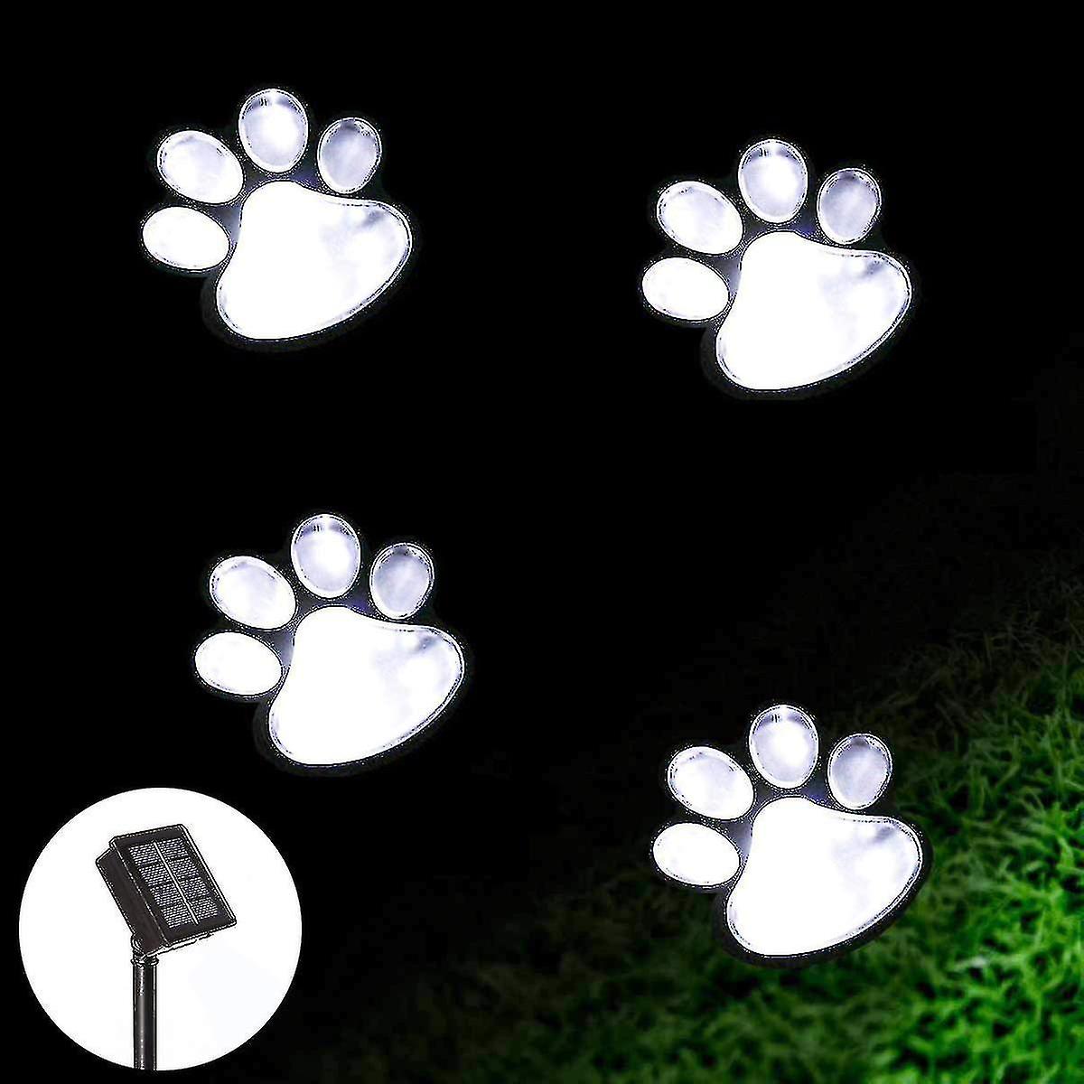 Solar Paw Print Lights，solar Lights Outdoor Dog Paw Lights (set Of 4)