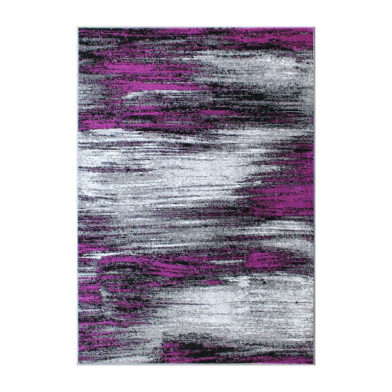 Masada Rugs Masada Rugs Trendz Collection 6'x9' Modern Contemporary Area Rug in Purple， Gray and Black - Design Trz863