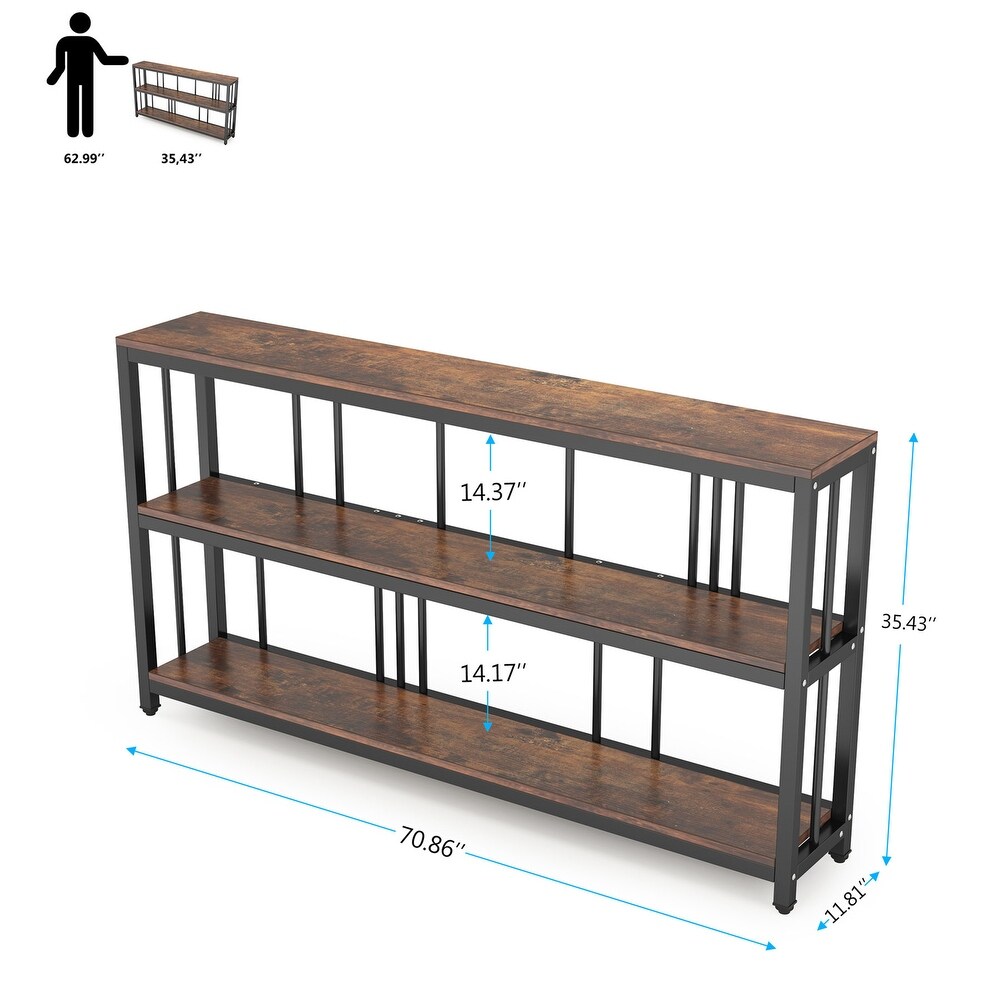 Vintage Brown 3 Tiers Console Table  70.9\