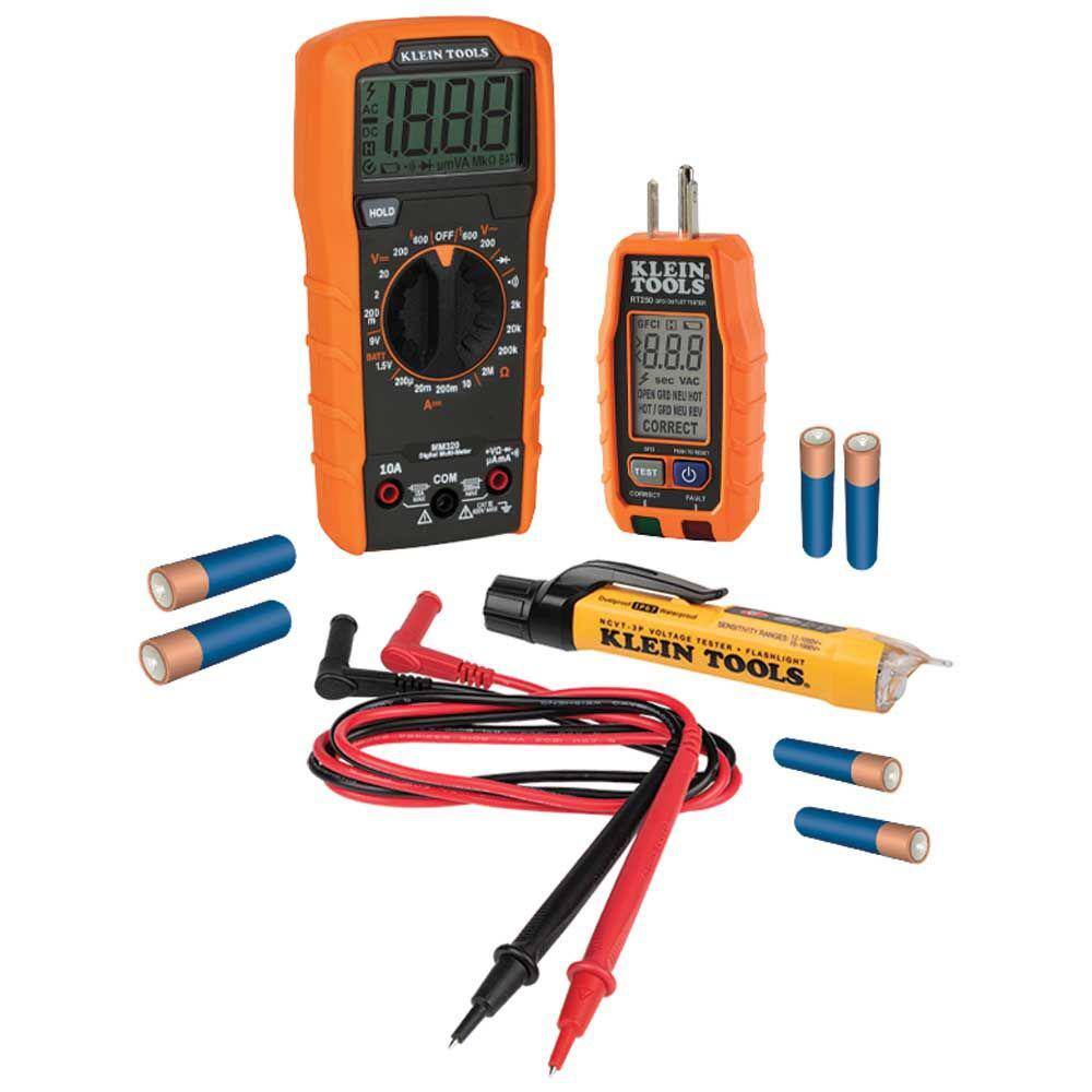 Klein Tools Multi-Meter Voltage Tester and Outlet Tester Premium Electrical Tool Set 69355