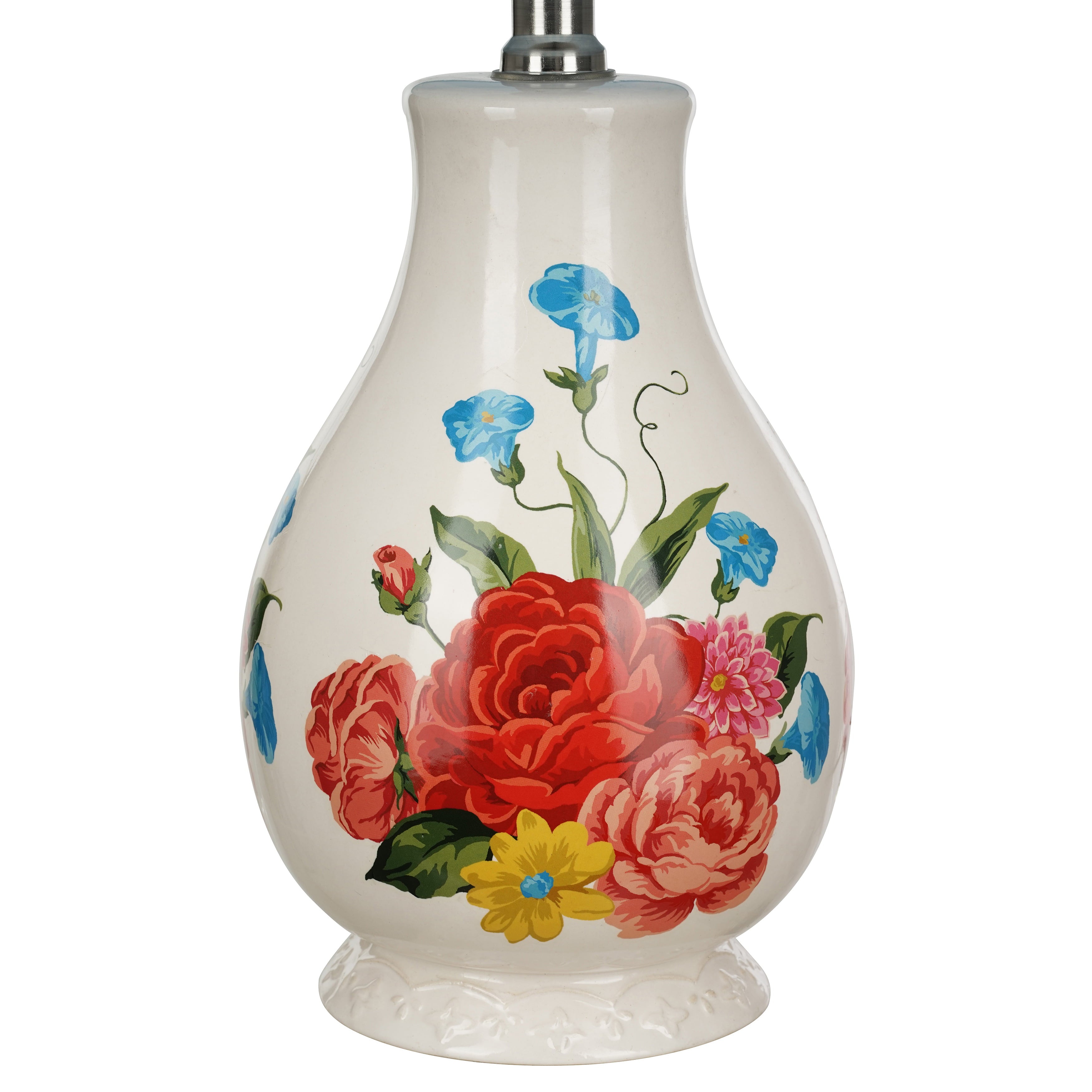 The Pioneer Woman Sweet Rose Table Lamp, Blue Gingham Shade with LED Bulb Included