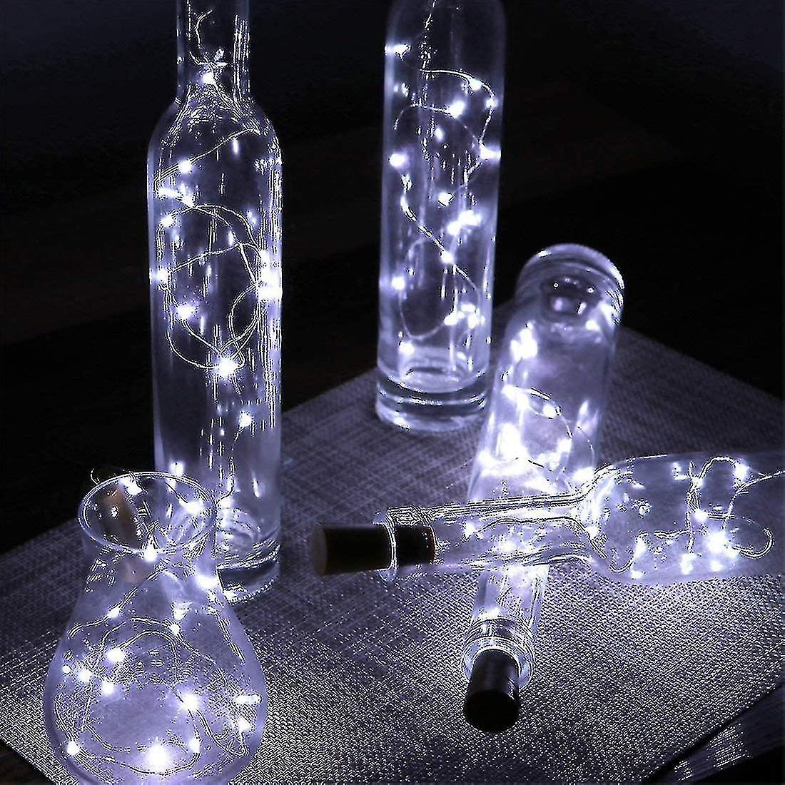 10pcs Bottle Lights， Cork Lights For Wine Bottles， 6.6ft 20 Led Fairy Lights Cold White