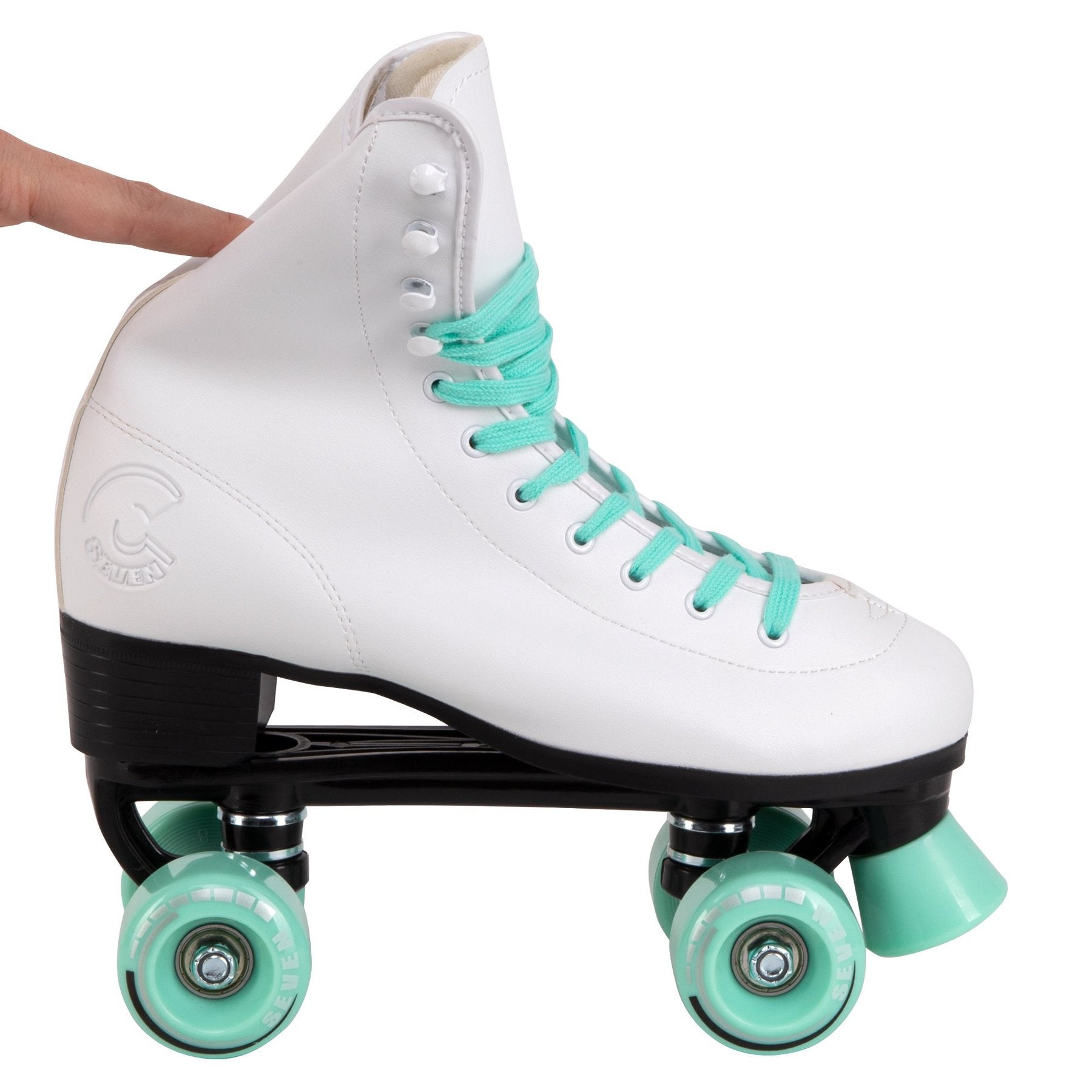 C7 Skates Quad Roller Skates， Great for Outdoor Use， Many Color Varieties (Mint， Women's 8 and Men's 7)