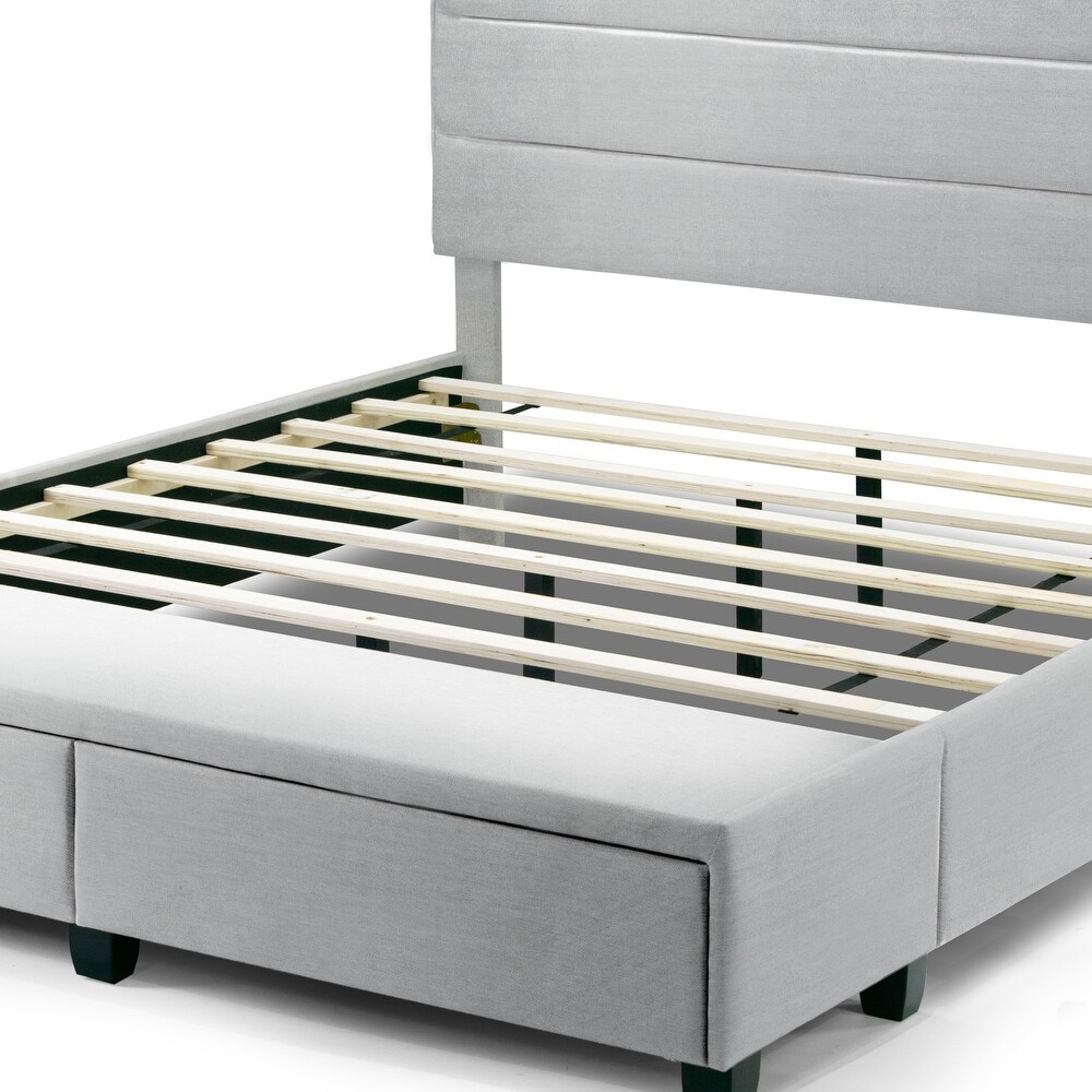 Arnia Silver Grey Bed Captain's Bed with Two Drawers