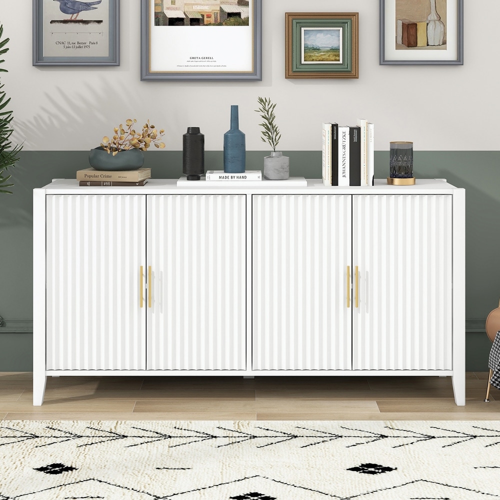 Storage Cabinet Sideboard Wooden Cabinet with Metal Handles