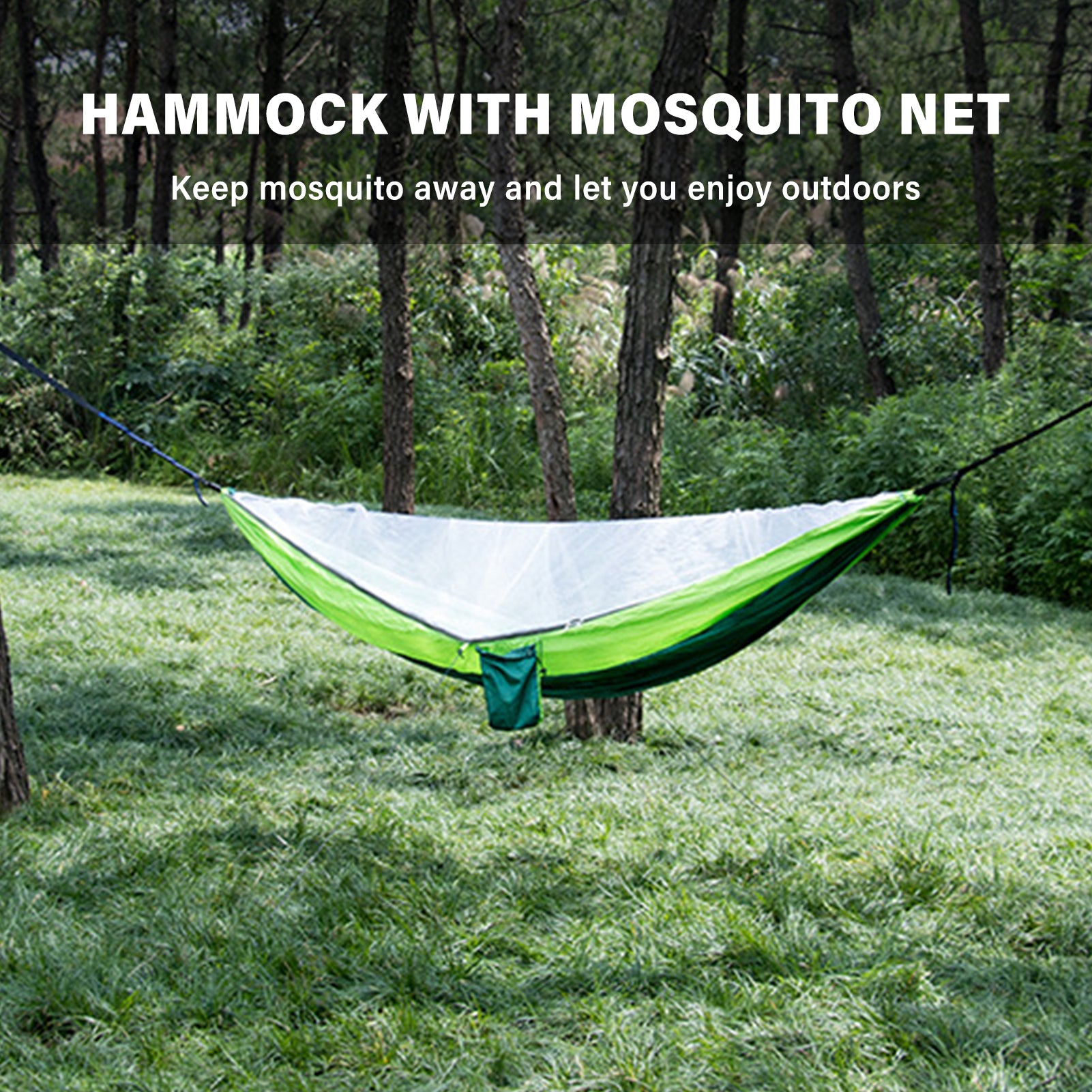 Moobody Outdoors Hammock with Mosquito Net 300Kg Load Capacity Easy Installment Portable Hammock for Camping Picnic Outdoors